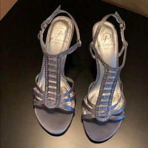Adrianna Papell Silver Fabric Satin Shoes